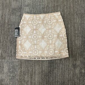 Express Beige Lace Skirt